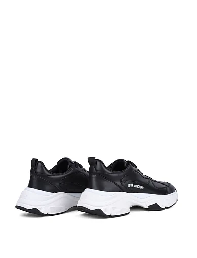 Женские кроссовки Love Moschino кожаные черные - фото 4 - Miraton