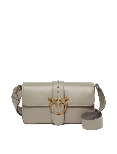 Женская сумка кросс-боди кожаная серая - фото 1 - Miraton