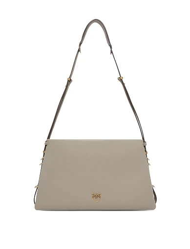 Женская сумка через плечо кожаная серая - фото 1 - Miraton