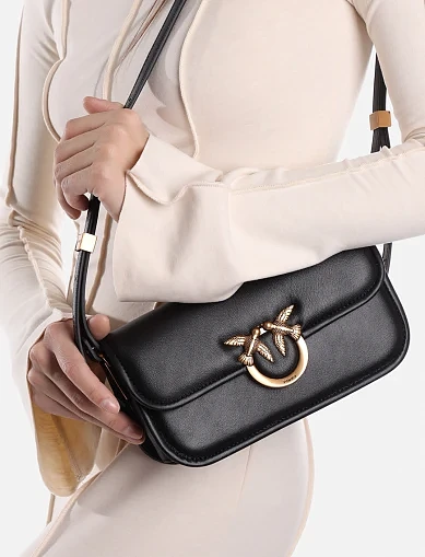 Женская сумка кросс-боди кожаная черная - фото 2 - Miraton