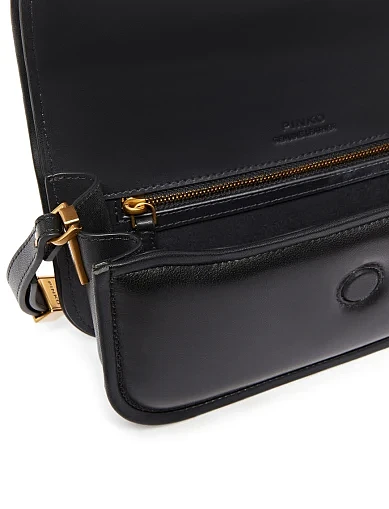 Женская сумка кросс-боди кожаная черная - фото 5 - Miraton