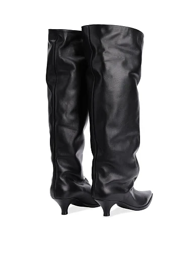 Женские сапоги Strategia кожаные черные - фото 4 - Miraton