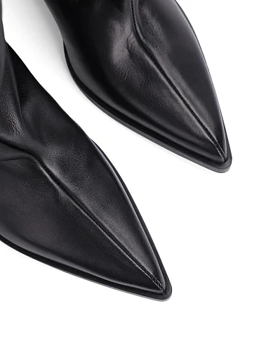 Женские сапоги Strategia кожаные черные - фото 5 - Miraton