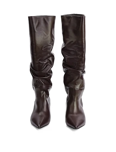 Женские сапоги Strategia кожаные коричневые - фото 2 - Miraton