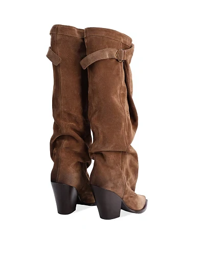 Женские сапоги Strategia замшевые оранжевые - фото 4 - Miraton