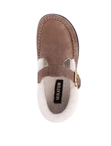 Женские слиперы MIRATON велюровые бежевые - фото 2 - Miraton
