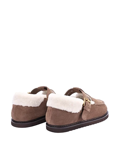 Женские слиперы MIRATON велюровые бежевые - фото 4 - Miraton