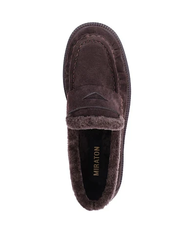 Женские туфли MIRATON велюровые коричневые - фото 2 - Miraton