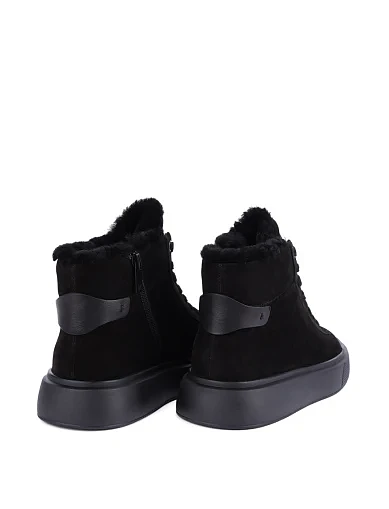 Женские ботинки из нубука черные - фото 4 - Miraton