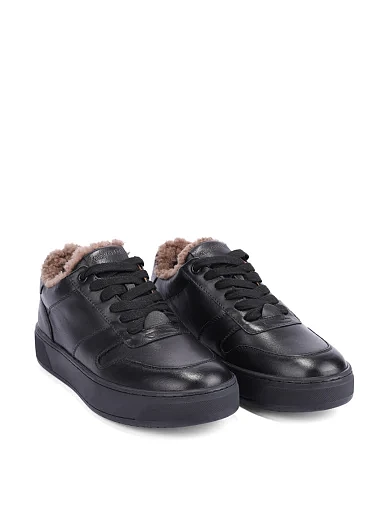 Женские кеды MIRATON кожаные черные - фото 3 - Miraton