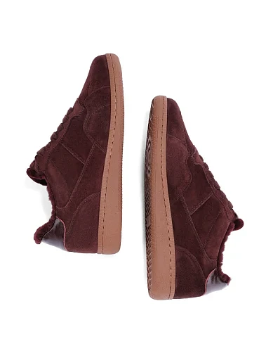 Женские кеды MIRATON велюровые бордовые - фото 2 - Miraton