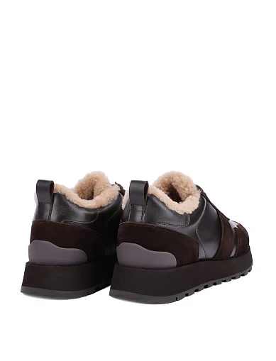 Женские кроссовки MIRATON кожаные коричневые - фото 5 - Miraton