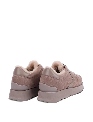 Женские кроссовки велюровые бежевые - фото 4 - Miraton