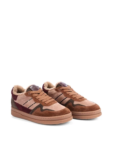 Женские кеды MIRATON велюровые бежевые - фото 3 - Miraton