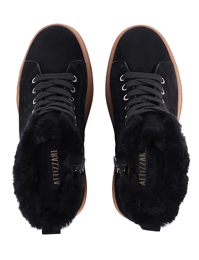 Женские ботинки Attizzare велюровые черные - фото 2 - Miraton