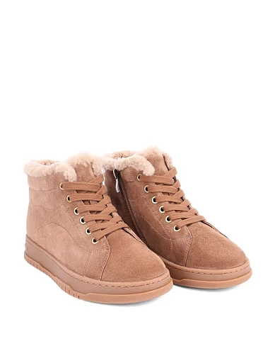 Женские ботинки Attizzare велюровые бежевые - фото 3 - Miraton