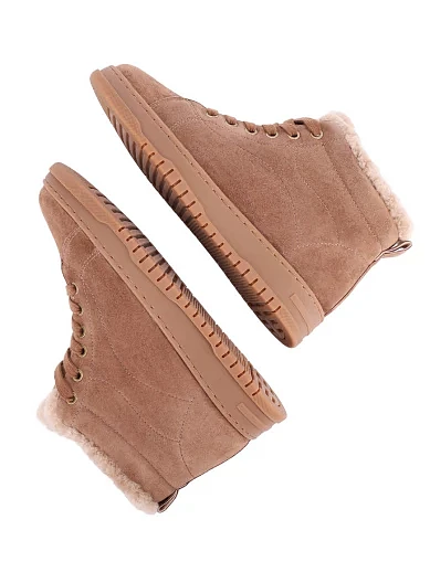 Женские ботинки Attizzare велюровые бежевые - фото 5 - Miraton