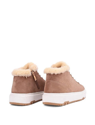 Женские ботинки Attizzare велюровые бежевые - фото 4 - Miraton