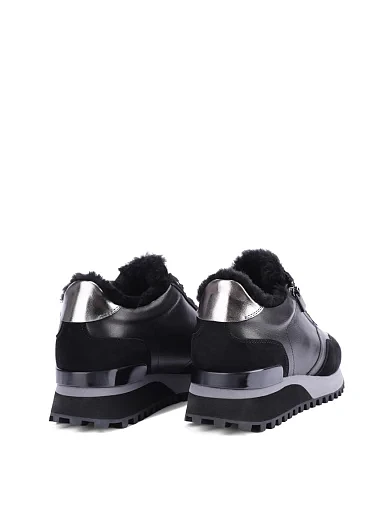 Женские кроссовки MIRATON кожаные черные - фото 4 - Miraton