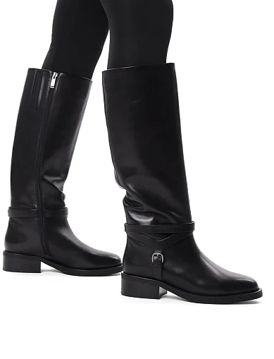 Женские сапоги Attizzare кожаные черные - фото 1 - Miraton