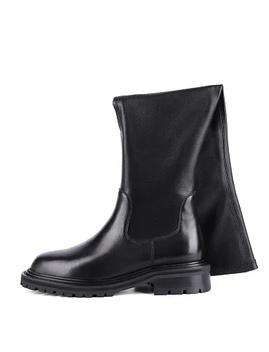 Женские ботфорты Attizzare кожаные черные - фото 2 - Miraton