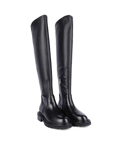 Женские ботфорты Attizzare кожаные черные - фото 3 - Miraton