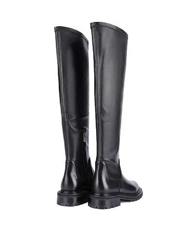 Женские ботфорты Attizzare кожаные черные - фото 4 - Miraton