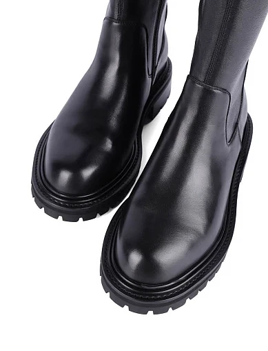 Женские ботфорты Attizzare кожаные черные - фото 5 - Miraton