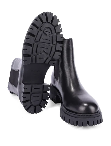 Женские ботинки челси MIRATON кожаные черные - фото 2 - Miraton