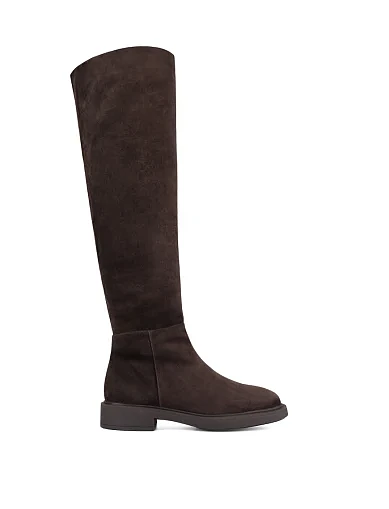 Женские ботфорты велюровые коричневые - фото 1 - Miraton