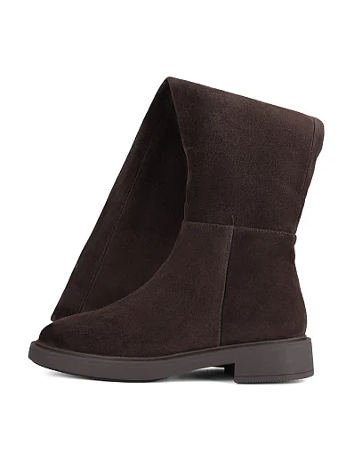 Женские ботфорты велюровые коричневые - фото 2 - Miraton