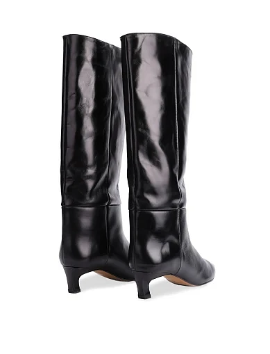 Женские сапоги Angel Alarcon кожаные черные - фото 4 - Miraton