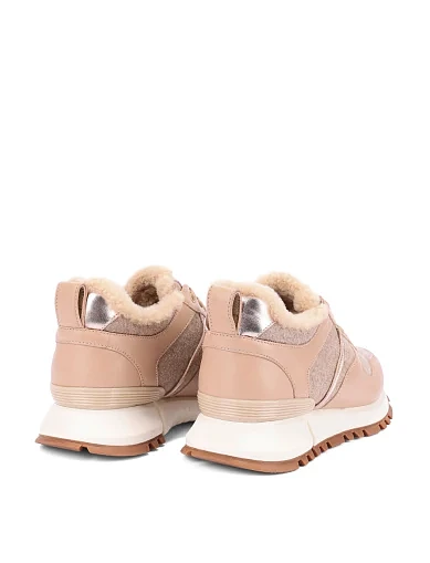 Женские кроссовки MIRATON кожаные бежевые - фото 4 - Miraton