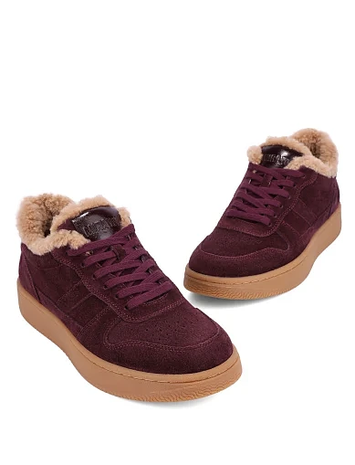 Женские кеды MIRATON велюровые бордовые - фото 5 - Miraton