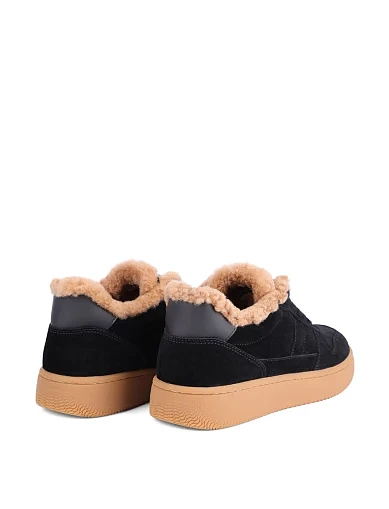 Женские кеды велюровые черные - фото 4 - Miraton