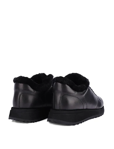 Женские кроссовки кожаные черные - фото 4 - Miraton