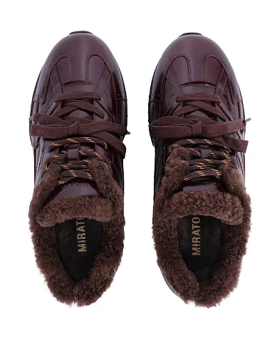 Жіночі кросівки MIRATON шкіряні бордові(S2608B-2-1M) - фото 3 - Miraton