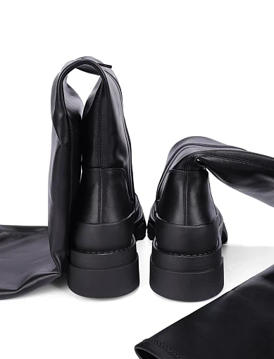 Жіночі ботфорти MIRATON шкіряні чорні(25D05-2) - фото 5 - Miraton