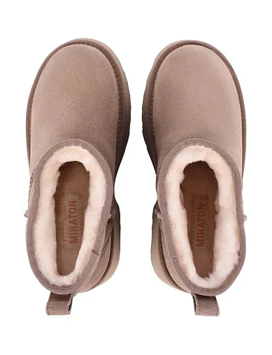 Женские угги MIRATON велюровые серые - фото 2 - Miraton