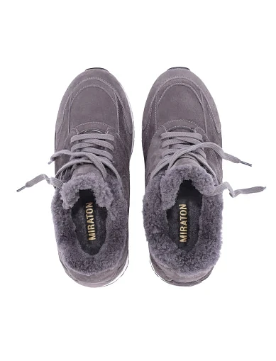 Женские кроссовки MIRATON велюровые серые - фото 2 - Miraton