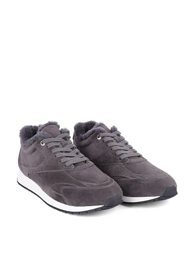 Женские кроссовки MIRATON велюровые серые - фото 3 - Miraton