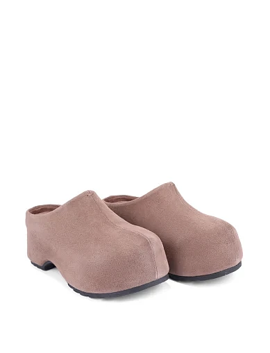 Женские сабо замшевые серые - фото 3 - Miraton