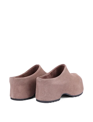 Женские сабо замшевые серые - фото 4 - Miraton