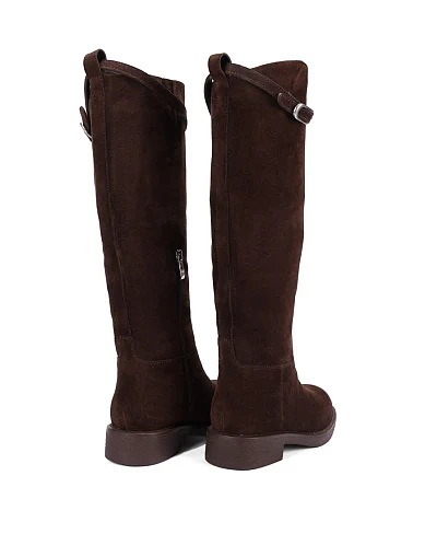 Женские сапоги Attizzare велюровые коричневые - фото 4 - Miraton