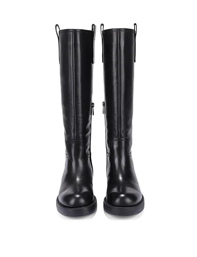 Женские сапоги кожаные черные - фото 2 - Miraton