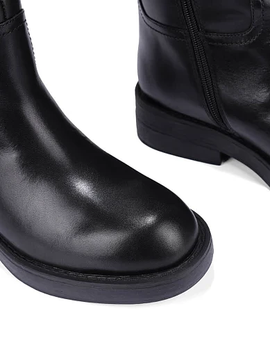 Женские сапоги кожаные черные - фото 5 - Miraton