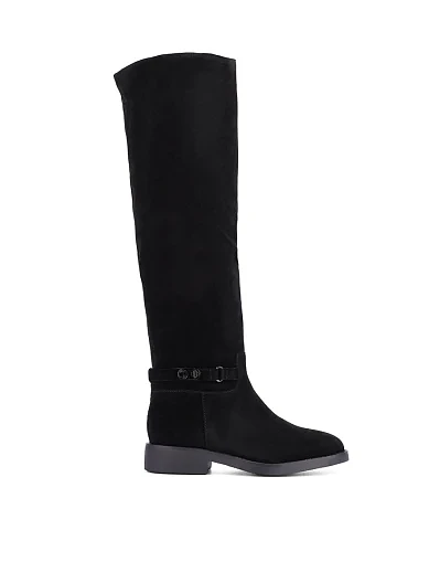 Женские ботфорты Attizzare велюровые черные - фото 1 - Miraton