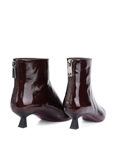 Женские ботинки Lorenzo Mari лаковые бордовые - фото 4 - Miraton