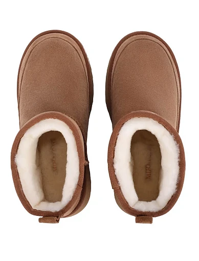 Женские угги велюровые бежевые - фото 2 - Miraton