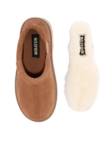 Женские угги велюровые коричневые - фото 2 - Miraton